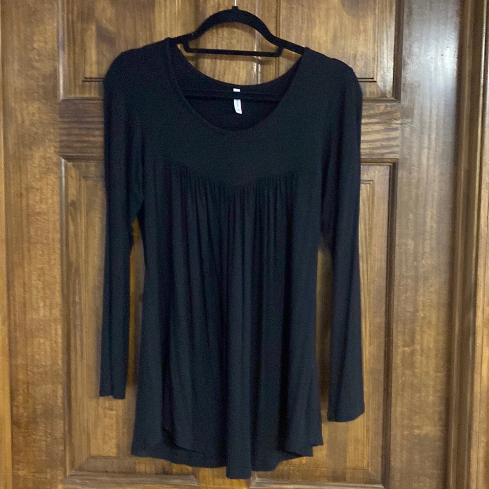 Black long sleeve top, size S